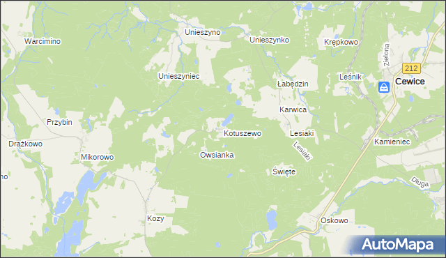 mapa Kotuszewo, Kotuszewo na mapie Targeo