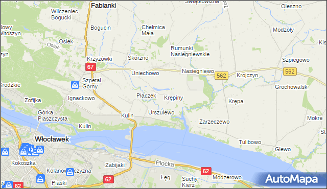 mapa Krępiny Kolonia, Krępiny Kolonia na mapie Targeo