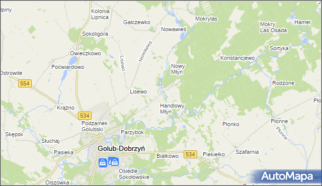 mapa Lisewo-Młyn, Lisewo-Młyn na mapie Targeo
