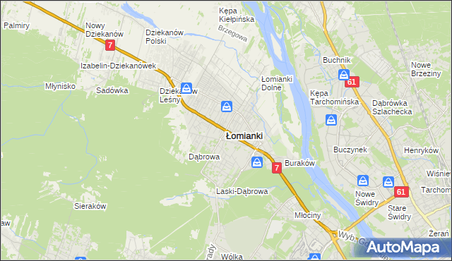 mapa Łomianki, Łomianki na mapie Targeo