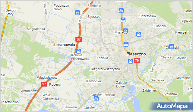 mapa Łoziska, Łoziska na mapie Targeo