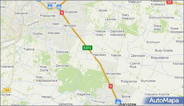 mapa Makowiec, Makowiec na mapie Targeo