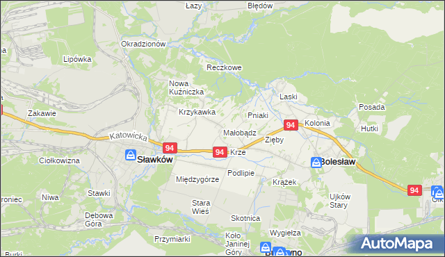 mapa Małobądz, Małobądz na mapie Targeo