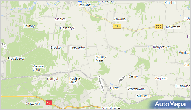 mapa Małusy Małe, Małusy Małe na mapie Targeo