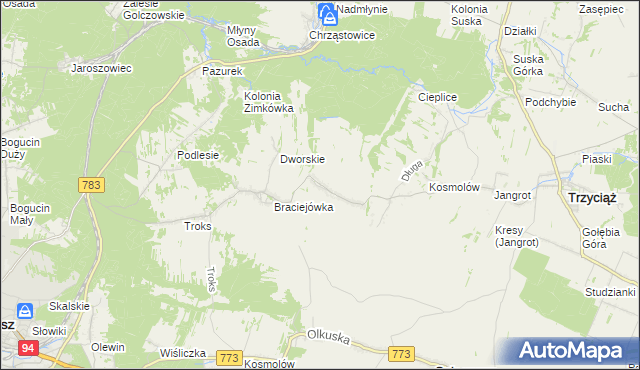 mapa Michałówka gmina Trzyciąż, Michałówka gmina Trzyciąż na mapie Targeo