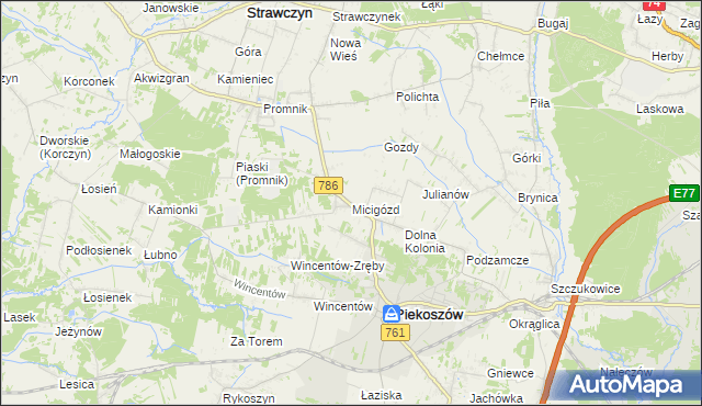 mapa Micigózd, Micigózd na mapie Targeo