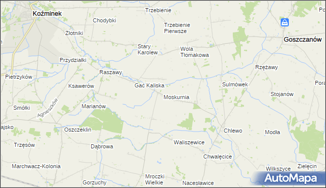 mapa Moskurnia, Moskurnia na mapie Targeo