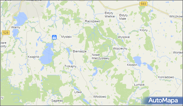 mapa Nowe Mieczysławy, Nowe Mieczysławy na mapie Targeo