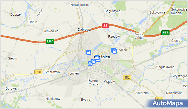 mapa Oleśnica, Oleśnica na mapie Targeo