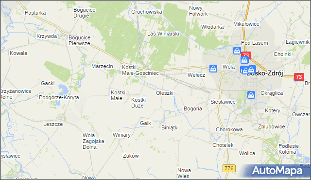mapa Oleszki, Oleszki na mapie Targeo