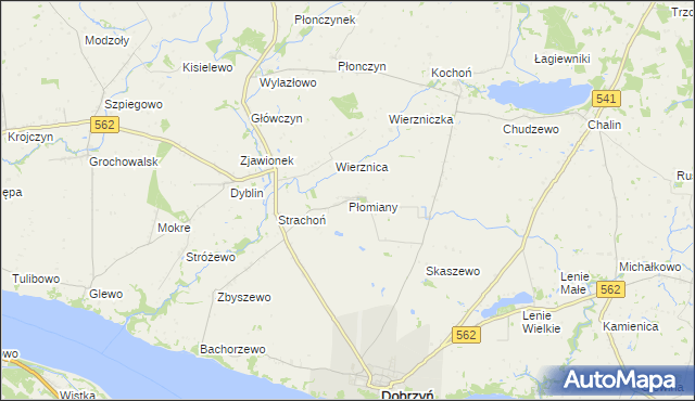 mapa Płomiany, Płomiany na mapie Targeo