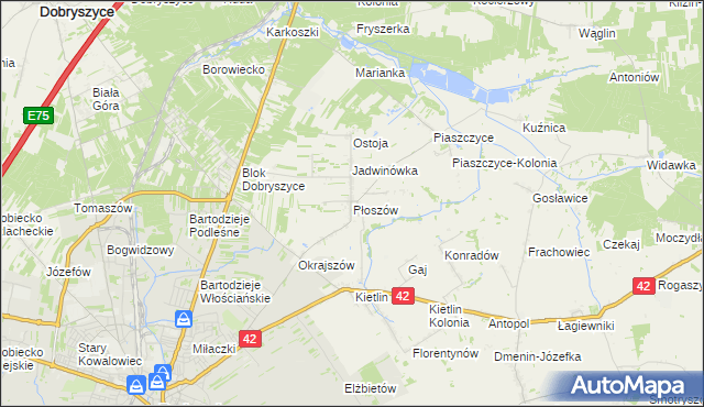 mapa Płoszów, Płoszów na mapie Targeo