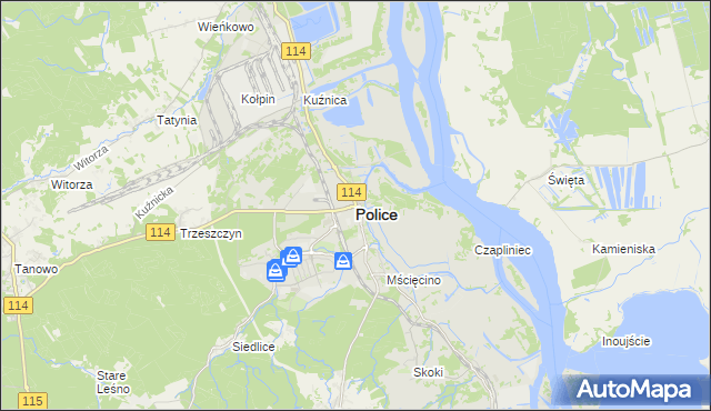 mapa Police, Police na mapie Targeo