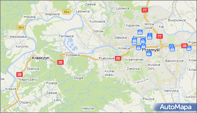 mapa Prałkowce, Prałkowce na mapie Targeo