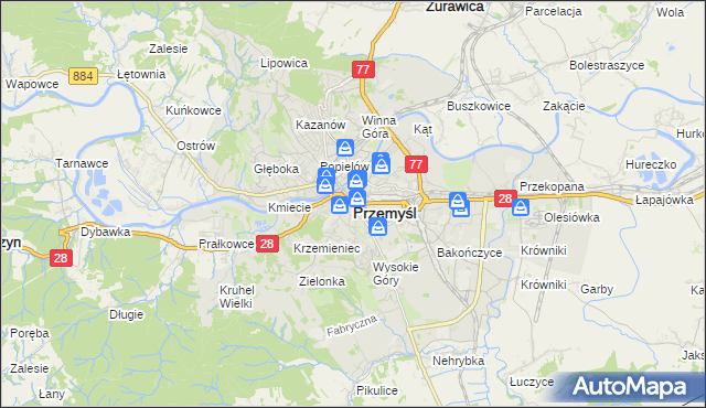 mapa Przemyśla, Przemyśl na mapie Targeo