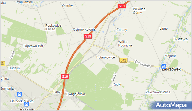 mapa Pułankowice, Pułankowice na mapie Targeo