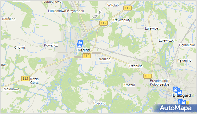 mapa Redlino, Redlino na mapie Targeo