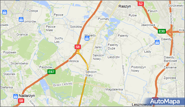 mapa Sękocin Nowy, Sękocin Nowy na mapie Targeo