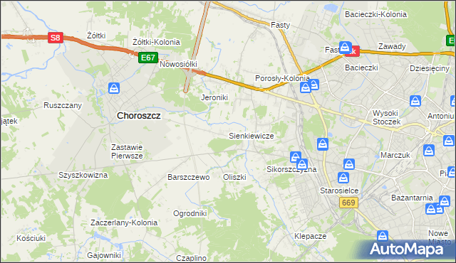mapa Sienkiewicze, Sienkiewicze na mapie Targeo