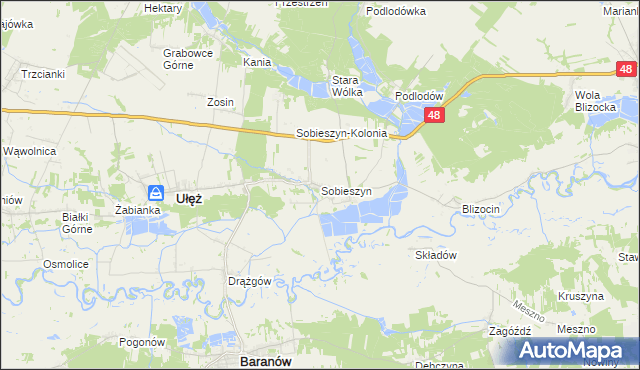 mapa Sobieszyn, Sobieszyn na mapie Targeo