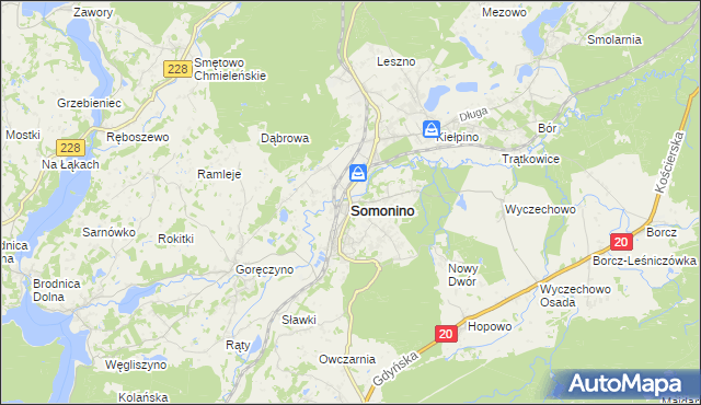 mapa Somonino, Somonino na mapie Targeo