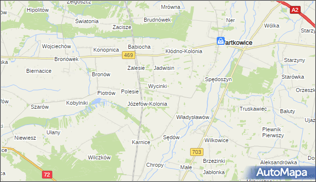 mapa Spędoszyn-Kolonia, Spędoszyn-Kolonia na mapie Targeo