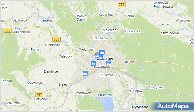 mapa Staszów, Staszów na mapie Targeo