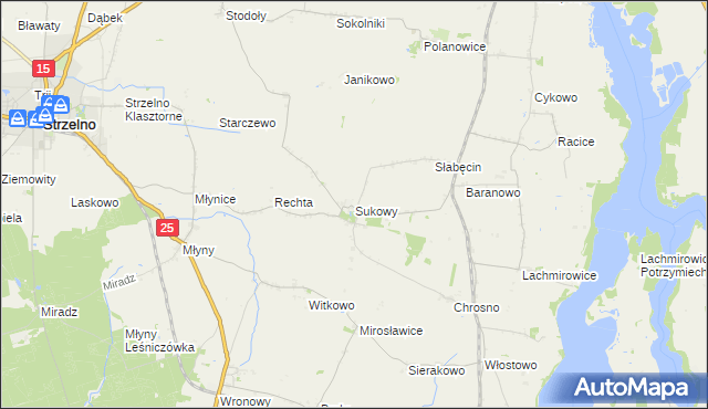 mapa Sukowy, Sukowy na mapie Targeo