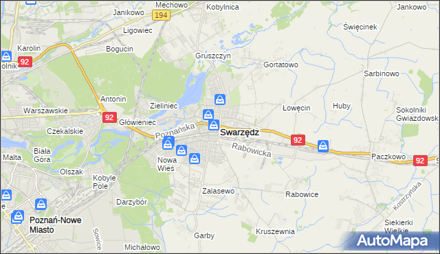 mapa Swarzędz, Swarzędz na mapie Targeo