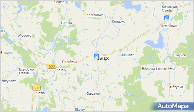 mapa Świątki powiat olsztyński, Świątki powiat olsztyński na mapie Targeo