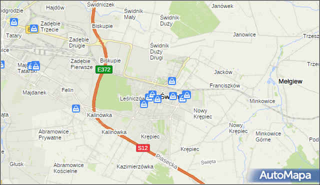 mapa Świdnika, Świdnik na mapie Targeo