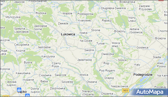 mapa Świdnik gmina Łukowica, Świdnik gmina Łukowica na mapie Targeo