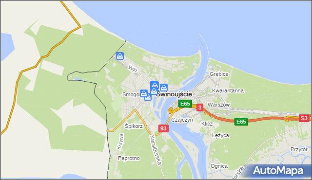 mapa Świnoujście, Świnoujście na mapie Targeo