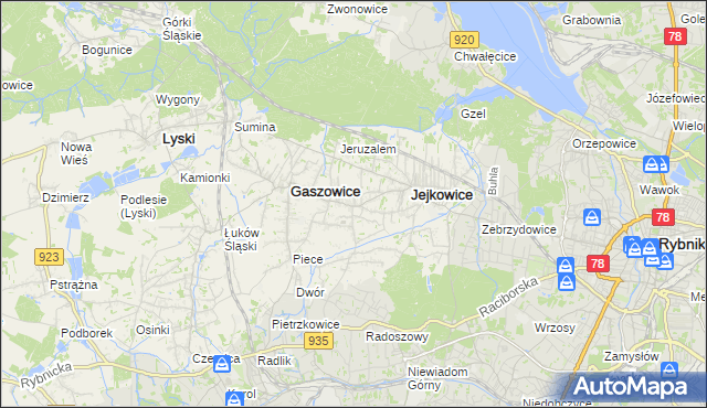 mapa Szczerbice, Szczerbice na mapie Targeo
