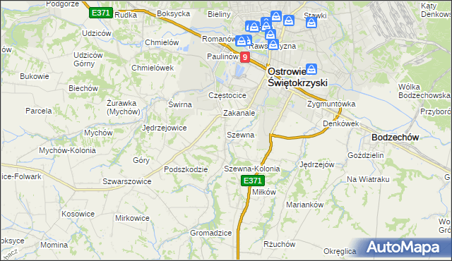 mapa Szewna, Szewna na mapie Targeo