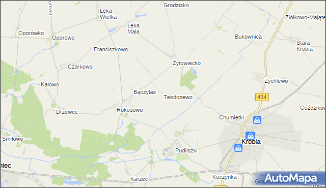 mapa Teodozewo, Teodozewo na mapie Targeo