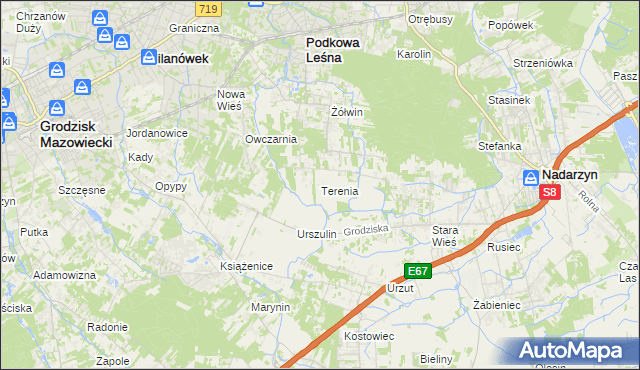 mapa Terenia, Terenia na mapie Targeo