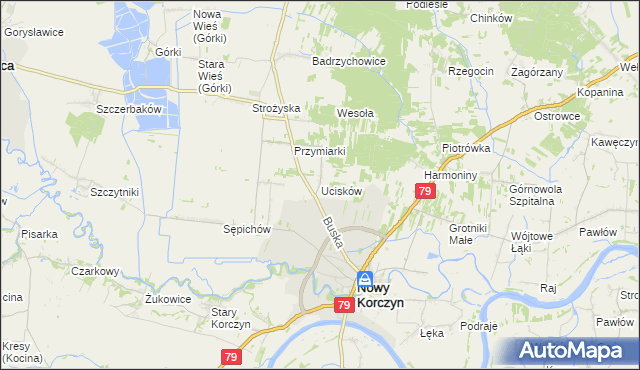 mapa Ucisków, Ucisków na mapie Targeo