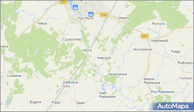 mapa Wałyczyk, Wałyczyk na mapie Targeo