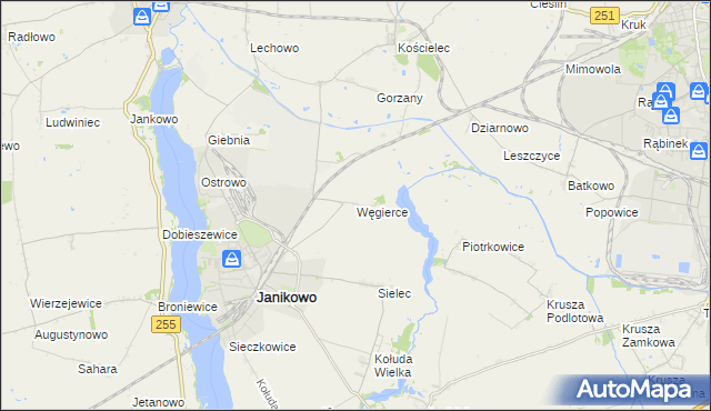 mapa Węgierce gmina Pakość, Węgierce gmina Pakość na mapie Targeo