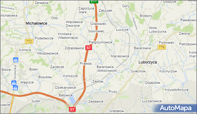 mapa Wiktorowice, Wiktorowice na mapie Targeo