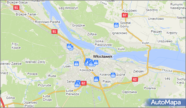 mapa Włocławka, Włocławek na mapie Targeo