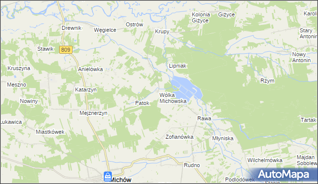 mapa Wólka Michowska, Wólka Michowska na mapie Targeo