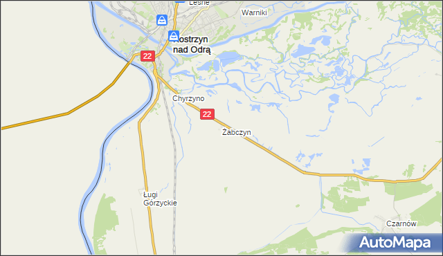 mapa Żabczyn, Żabczyn na mapie Targeo