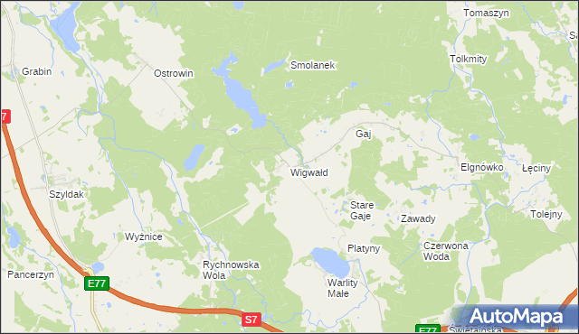 mapa Wigwałd, Wigwałd na mapie Targeo