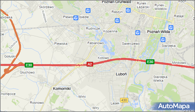 mapa Kotowo gmina Poznań, Kotowo gmina Poznań na mapie Targeo
