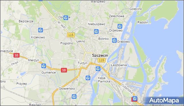 mapa Szczecina, Szczecin na mapie Targeo