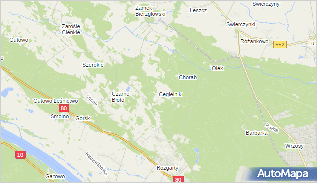 mapa Cegielnik, Cegielnik na mapie Targeo