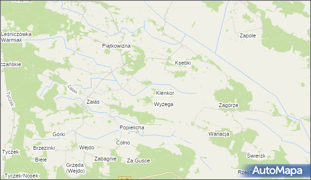 mapa Klenkor, Klenkor na mapie Targeo