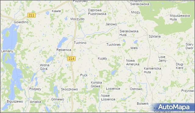 mapa Kujaty, Kujaty na mapie Targeo